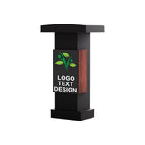 Logo & Text Podium Stand,Wood Lectern with Adjustable Partition,Church Pulpit with Storag
