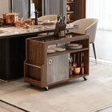 Black Walnut Side Table with Storage, Narrow End Table with Magazine Rack | Premium black walnut wood
