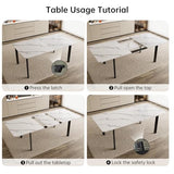 Extendable Dining Table Set for 6-8 People, 63 to 78.7 Inch MDF Kitchen Table with 8 Faux Leather Dining Chairs
