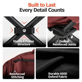 Overmont Oversized XL Camping Chair for Adults - 400lbs Support Heavy-Duty Padded Folding Chair with Side Pocket Cup Holder Cooling Bag for Outdoor Sports Garden Beach Fishing Lawn Red 2pcs