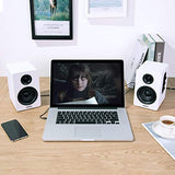 Active Bluetooth 5.0 Bookshelf Speakers – 60W Carbon Fiber Speaker Unit - Built-in 24bit DAC Dynamic 3D Surround Sound 2.0 Computer