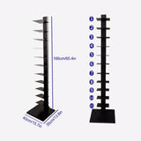 11-Tier Veal Metal Spine Boohelf Tower, Slim Floating Bookcase for Smals, Modern Gray Book Shelf for Living Room, Bedroom, Office Decor
