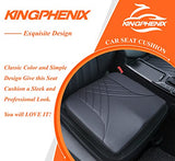 kingphenix Premium Car Seat Cushion, Memory Foam Driver Seat Cushion to Improve Driving View (Leather Black)