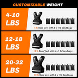 PJ PINJIAN Adjustable Weighted Vest 12-18 lbs for Men and Women - Unisex Weight Vest for Workout, Running, Rucking, Strength Training - Durable & Breathable Body Weight Vest for Home Gym, CrossFit Murph