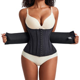 MISTHIN Waist Cincher Shaperwear for Womem Full Body Women Double Belt Wrap Corset Trainer Tummy Control Shaper (Black, Small)