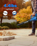 LUXTER Cordless Leaf Blower 320 CFM & 120 MPH Brushless Electric Leaf Blowers 2-Levels Variable Speed with 2 X 4.0Ah Battery and Fast Charger Included