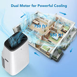 14,000 BTU Portable Air Conditioner – 3-in-1 Ultra-Quiet Cooling, Dehumidifier & Fan for Rooms Up to 700 Sq. Ft., Remote Control, Sleep Mode, 24H Timer, Easy Window Installation Kit, Black AC Unit