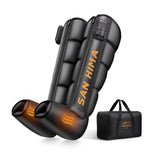 SAN HIMA Cordless Air Compression Leg Massager with Heat - Sequential Full Leg Compression Boots for Circulation & Pain Relief | 6 Modes 8 Intensity Recovery Boots for Athletes - Feet, Calves & Thighs