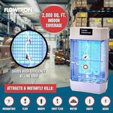 Flowtron Indoor Bug Zapper | Electric Fly & Insect Killer with 120W UV Light, Pheromone Lure Attractant, Shock Kill Grid & Reflector Panels | 2000 Sq Ft for Kitchen, Restaurant & Barn, UL Certified