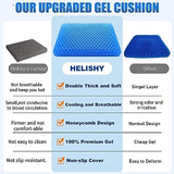 Gel Seat Cushion - Non-Slip Egg Seat Cushion Chair Pads - Office Chair Car Seat Cushion for Sciatica & Back Pain Relief, Truck