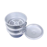 For Large 3 Tier 12 Aluminum Steamer Pot for Vegetable Seafood Dumpling,Stock Sauce