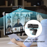 Ynoonvon Webcam with 5W Speaker and Microphones for PC,Computer USB Camera 5X Digital Zoom ePTZ 1080P Webcam with Privacy Cover & Remote