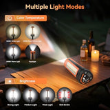 Dimgogo Rechargeable Camping Light with Stand 7ft Max Height, 15000mAh Portable Cordless LED Work Light, 5500 Lumen 6500/4500/3500K Dimmable Emergency Flashlight with Detachable Tripod, Orange