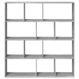 Sonoma Gray Wooden Bookshelf Storage Cabinet - 132x29x141.5 cm - Modern Bookcase for Living Room, Office & Basement - Chic Sideboard Display Shelf for Organizing & Decor