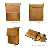 Retro Men's Bag Genuine Leather Leisure Shoulder Crazy Horse Crossbody Oxhide Minimalist