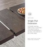 Signature Design by Ashley Burkhaus Rectangle Dining Room Extension Table, Removable Center Leaf, Seats up to 8, Wood, 40" W x 90" D x 30.25" H, Dark Brown