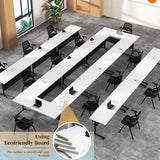 Modern Conference Table, Folding Conference Room Table with Rolling Wheels, Stackable Flip Top Mobile Training Table Modular Seminar Meeting Tables for Office,Conference Room,Classroom (6, W, 55in)