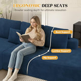 112" Modern Curved Cloud Couch, Boneless Couches for Living Room with Deep Seat