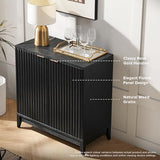 mopio Brooklyn Fluted Storage Cabinet, Modular Accent Buffet Sideboard with Adjustable Shelf