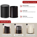 LEASYLIFE 12L/3GAL Black Bathroom Trash Can with Lid,Swing Lid Trash can for Bedroom, Modern Trash Can for Bathroom,Bedroom,Living Room,Office,Laundry,Hotel,Bank