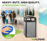 Commercial Trash Can with Locking Lid – Heavy-Duty Weather-Resistant Metal Garbage Bin with Removable Liner for Parks