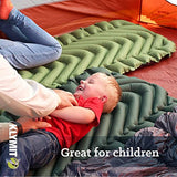 Klymit Static V Inflatable Sleeping Pad for Camping, Lightweight Hiking and Backpacking Air Bed, 2.5 Inch Thick, Short, Green