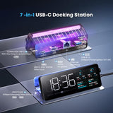 Laptop Docking Station, 7-in-1 USB C Docking Station with Screen, Multiple Built-in Apps