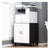 PXIWDAN Printer Stand Wood Printer Stand with Wheels and Door Cart Cabinet Home Copier Bracket Office Pulley Shelf for Office(C)