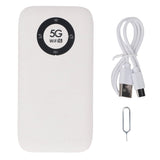 Bewinner 5G Mobile Hotspot WiFi 6, Portable WiFi Device 16 Users, Wireless Router with SIM Card Slot, 7100mAh Battery Travel Router Black (White)