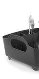Umbra Tub Dish Drying Rack – Lightweight Self-Draining Dish Rack for Kitchen Sink and Counter at Home, RV or Motorhome, Smoke, Black (330590-582)