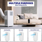 2Pcs 8,000 BTU Portable Air Conditioner, 3-in-1 AC Unit with Dehumidifier & Fan, Cools up to 350 Sq.Ft, Portable AC Unit with Remote Control & 24H Timer, Quiet Operation, Installation Kit, White