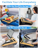 Laptop Lap Desk, Portable Large Laptop Desk for Bed, Up to 17 in Lap Table with Wrist Rest