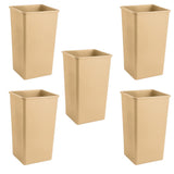 Getzi 5 Pack Beige 50 Gallon Square Commercial Trash Can