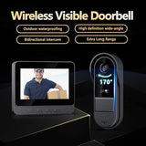Doorbell Camera Wireless No Subscription 1080P, Waterproof Door Bell Camera with Monitor Screen Free Storage