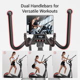 UMAY Elliptical Exercise Machine with 15.5" Stride & Heart Rate Grips, Silent Magnetic Elliptical Trainer for Home with 16 Levels Resistance and LCD Monitor, 350LBS Weight Capacity