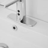 BWE Automatic Motion Sensor Touchless Bathroom Sink Faucet Electronic Infrared Hands Free Commercial Vanity Faucets Battery or Plug-in Powered,with Control Box and Temperature Mixer,Polished Chrome