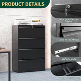 4 Drawer Lateral File Cabinet with Lock, Metal File Cabinets for Home Office