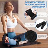 BECOJADDE Ankle Weights Set of 2 (1 lb Each) Adjustable Wrist Weights for Women Men Wearable Arm Leg Weight for Pilates, Running, Walking, Workout, Yoga, Black