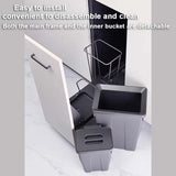 Under Cabinet Pull-Out Trash Can & Recycling Bin Kit, Soft-Close Under Sink Waste Container (Double 18L + 8L) for Kitchen Organization & Space Saving