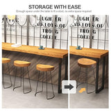 robwibw Bar Height Pub Table, Rectangle Bar Bistro Long Counter Height High Top Dining Table