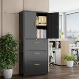 Metal Filing Storage Cabinet with Locking Doors and Adjustable Shelf for Home, Office