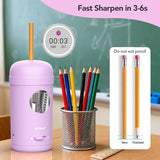 Electric Pencil Sharpener, Fully Automatic Pencil Sharpener for 7-8mm Pencils & Colored Pencil, Auto in & Out,