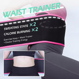 JLoibao Weighted Hula Circle for Adults Weight Loss, Infinity Fitness Hoop Plus Size 51 Inch with Sweat Belt, Include 27 Detachable Links and Waist Trainer for Women(Cyan)