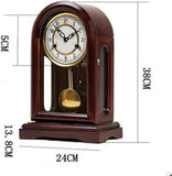 Wooden Pendulum Mantel Clock with Westminster Chimes Mechanical Table Clock for Living Room, Office, Home Decor