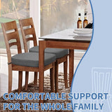 BUYUE Thickened 2.5" Friendly Woven Fabric Dining Chair Cushion, U-Shape High Density Foam Comfortable (1 Piece, Dark Gray)