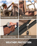 FanttikOutdoor Alpha C4 Ultra Camping Tent 4 Person Pop Up Instant Cabin Setup in 60 Seconds Portable Hub Tent with Rainfly & Windproof for Outdoor Camping & Overlanding, Khaki