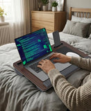 Lap Desk with Cushion, Large Laptop Desk for Adults, Up to 17" Laptop Tray for Bed with Wrist Rest