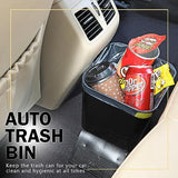 HAUSSIMPLE Car Trash Can – Leakproof 1.4 Gallon Compact Garbage Bin with Stability Flap & Anti-Slip Base (Black, Large)