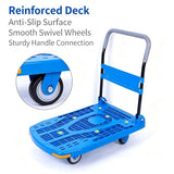 Foldable Plastic Platform Hand Truck 60×90cm, Hollow Lightweight Push Dolly Cart