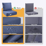 Outdoor Cushion for Patio Furniture - 6" Thick Outdoor Chair Cushions with Water Resistant